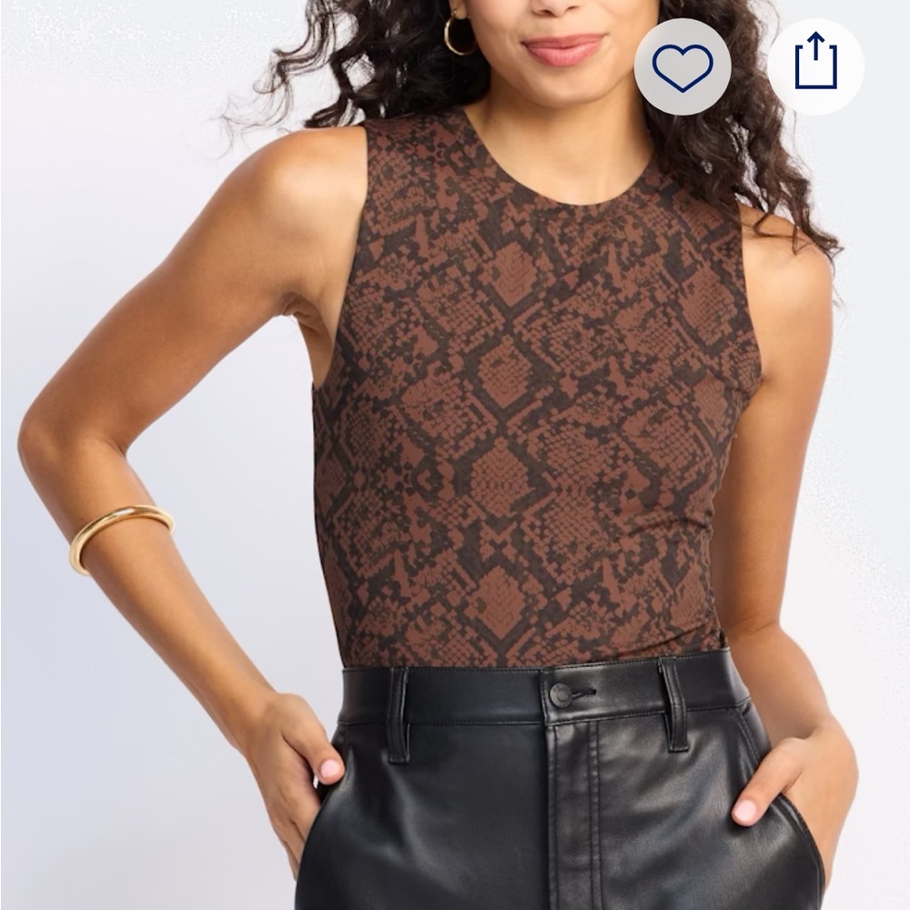 Chic Brown Patterned Bodysuit